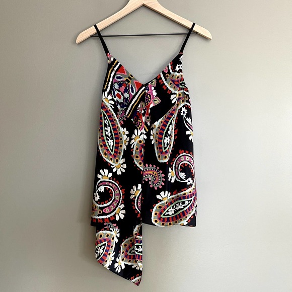 Anthropologie HD in Paris Moonset Tank Silk Size 4 Colorful Flowy Vibrant Drapey - Picture 2 of 14